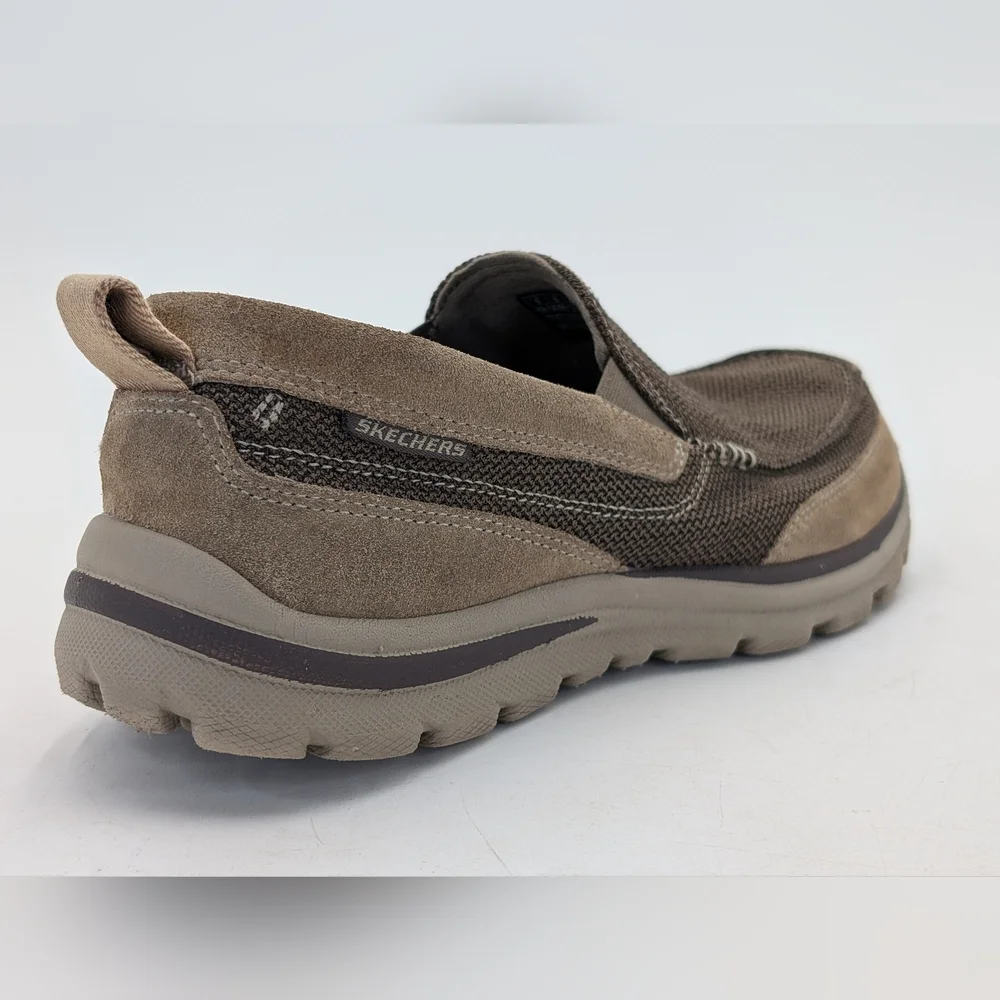 Skechers Pollard Wilfred Men Sz 9 Slip-Ins Memory Foam Mesh Upper Brown Loafers